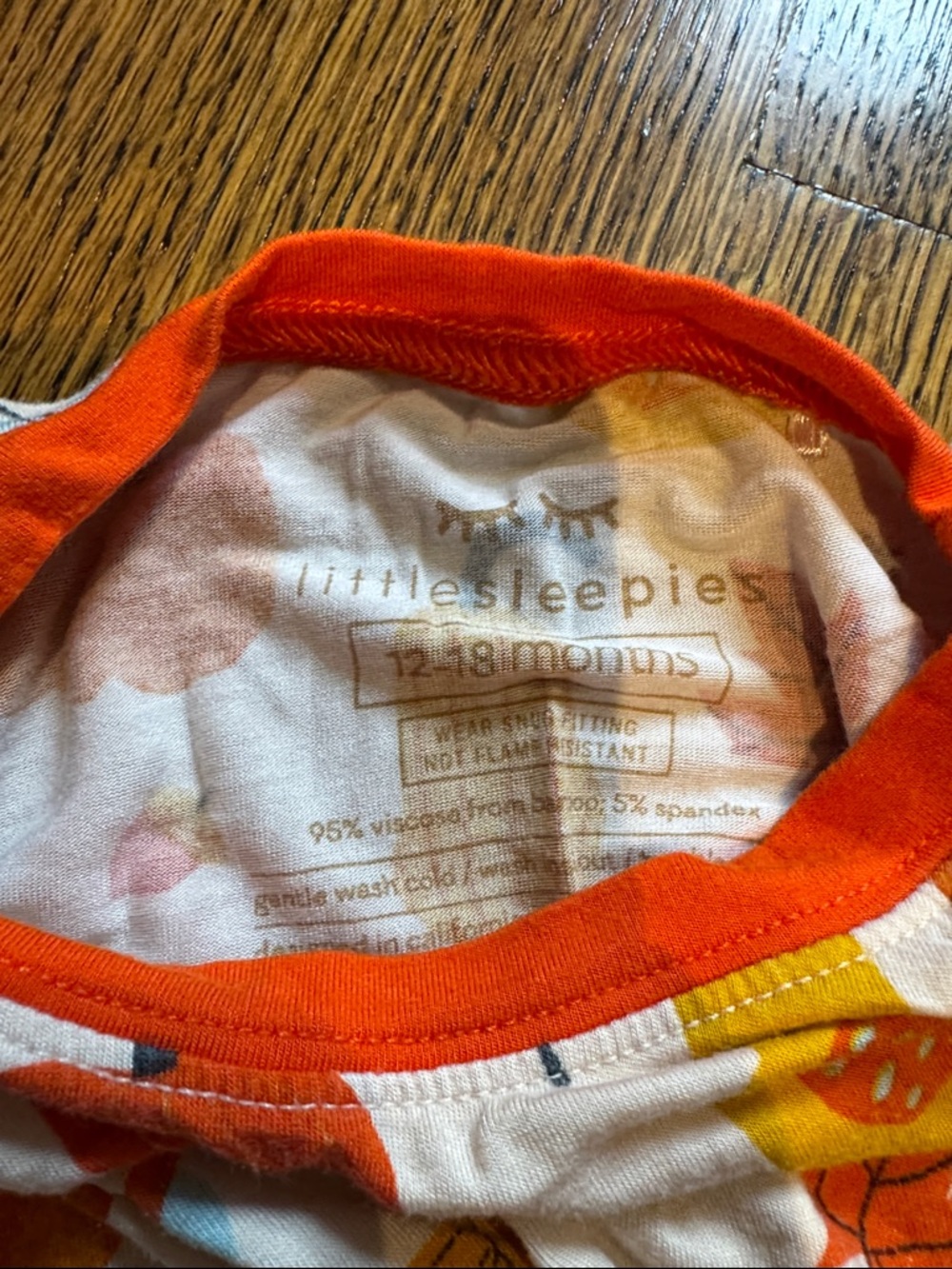 Little Sleepies Orange Multi Pumpkin Print Kids Pajama Set - Picture 3 of 3